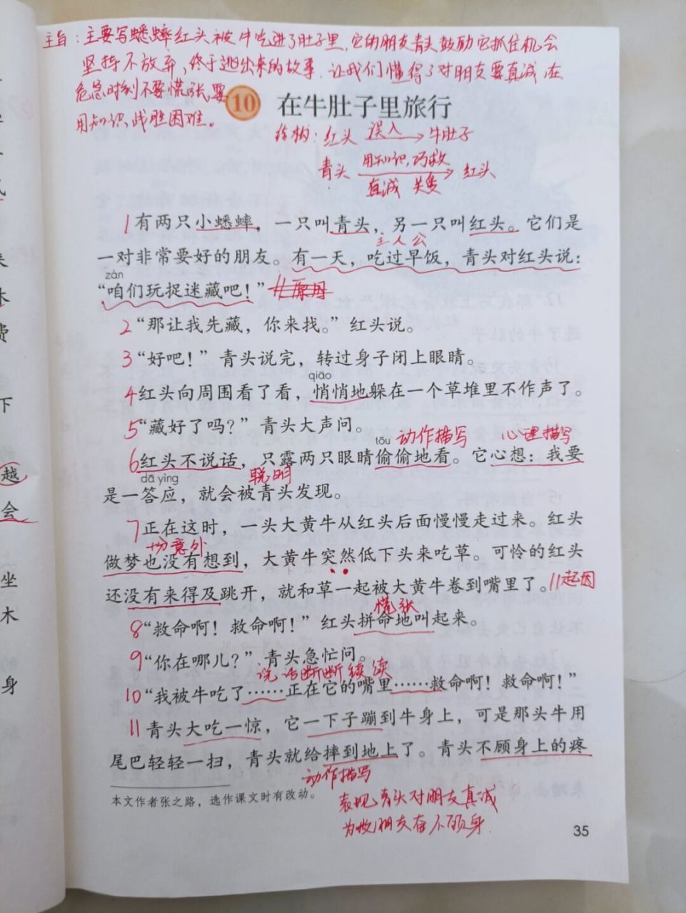 三年级上册《在牛肚子里旅行》预习课堂笔记 #三年级上册# #小学语文
