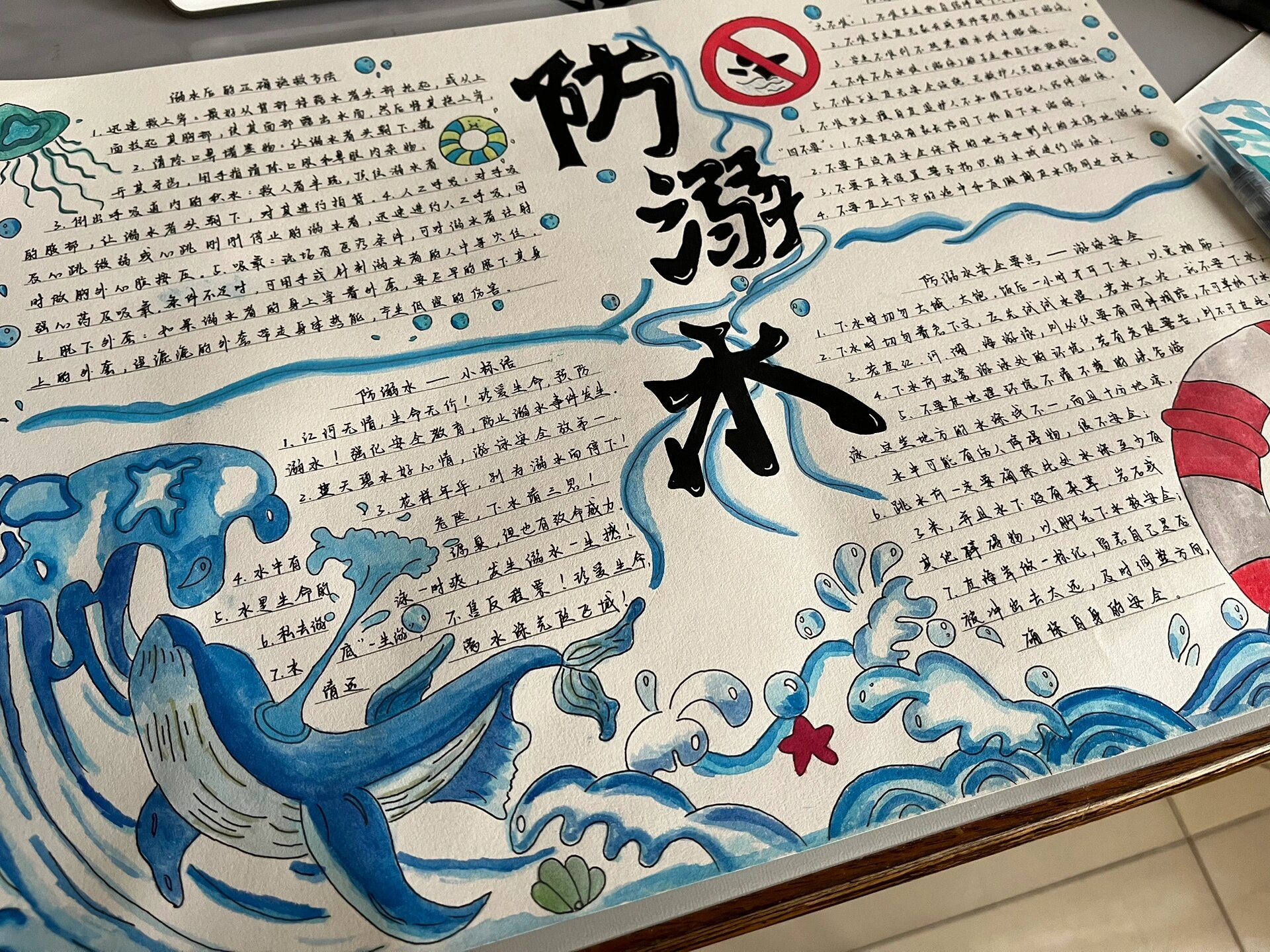 防溺水手抄报