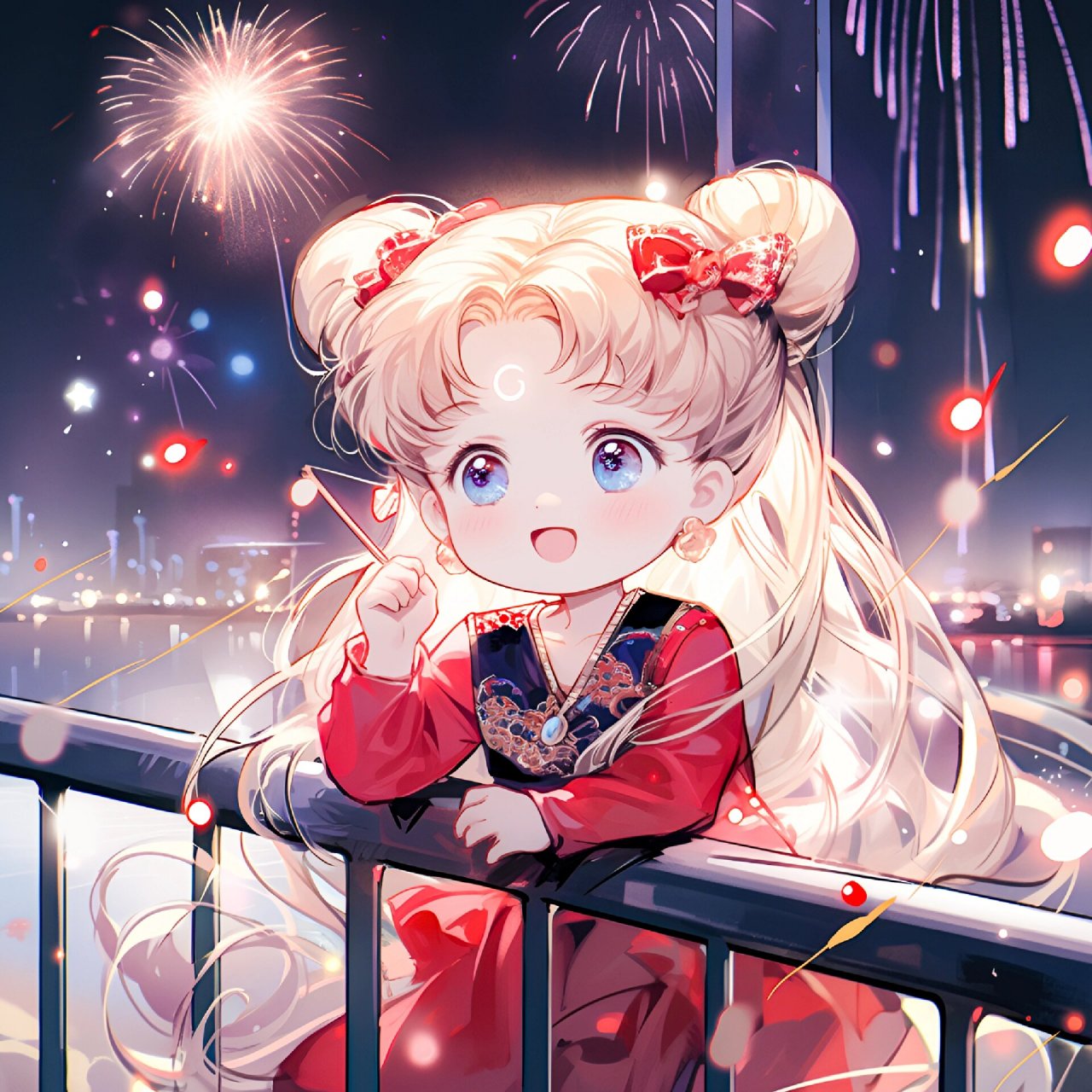 美少女 | 2024新年头像 烟花92 #小众头像# #二次元头像# #头像