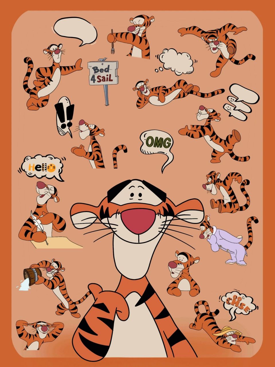 91虎年之跳跳虎系列贴纸(p图素材) 画图幸苦 礼貌取图喔04 自截取