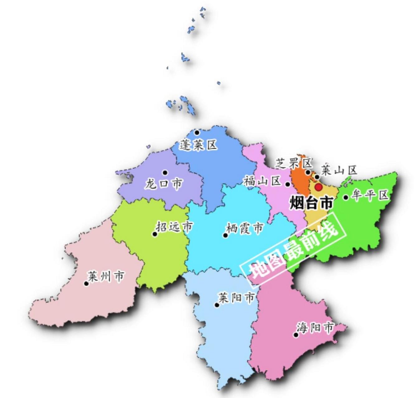 山东省各市政区图(十一):烟台市 烟台市总面积1.