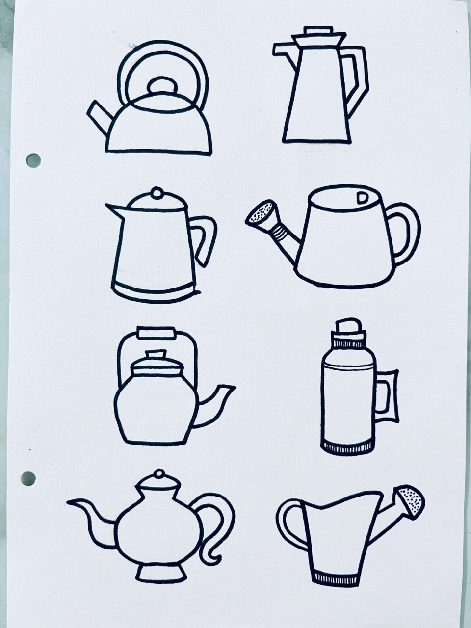 水壶设计图简笔画图片