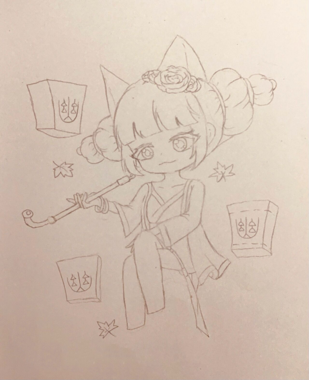 白蛇q版手绘 原创第9个 今天刚好去看了白蛇的电影 所以就画了一下