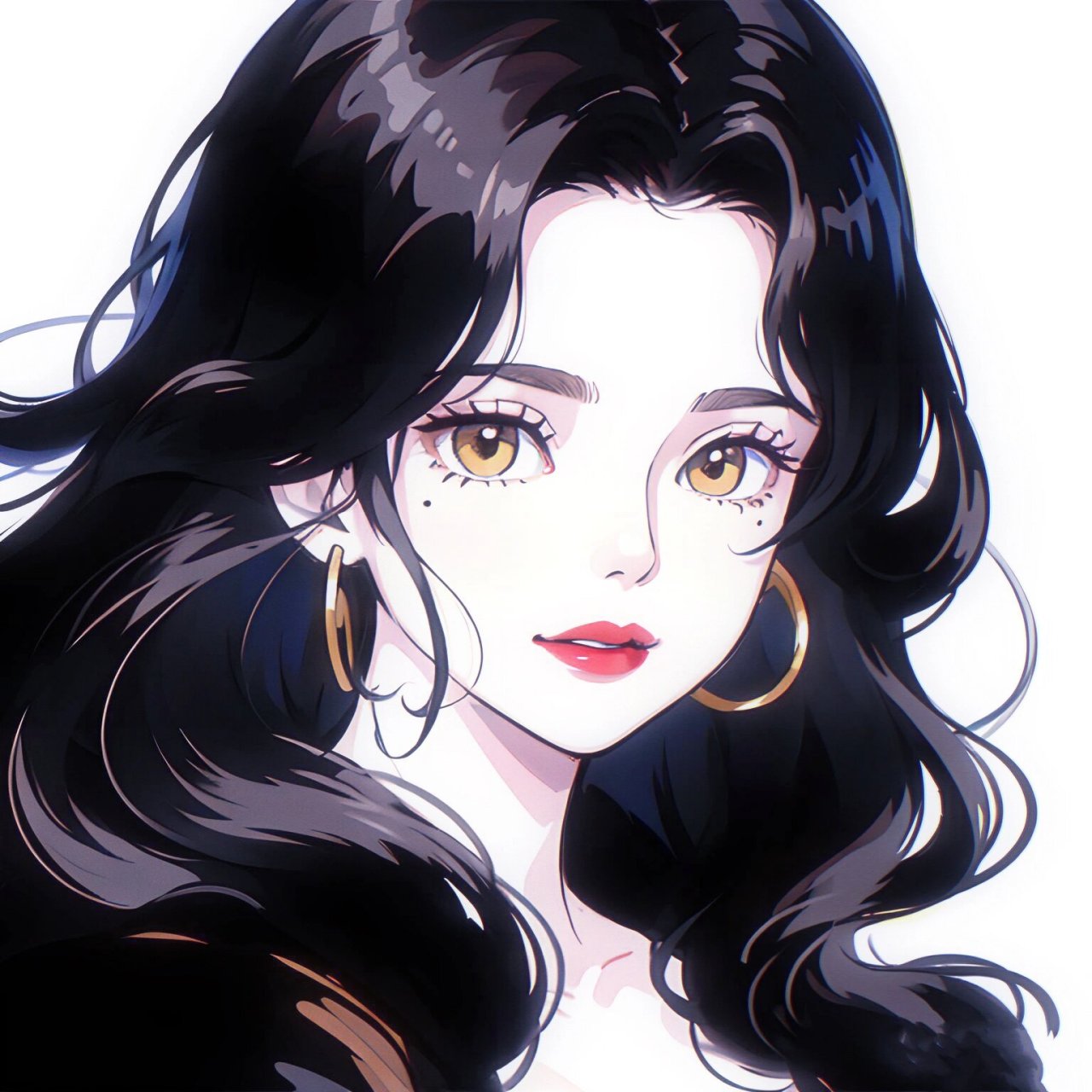 大波浪的姐姐 yyds～ 	 #板绘厚涂##女生头像##微信头像##优质头像