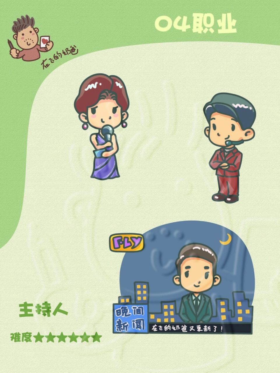 主持人 简笔画 主持,演说,新闻手帐插画形象分享 #简笔画教程# #幼教