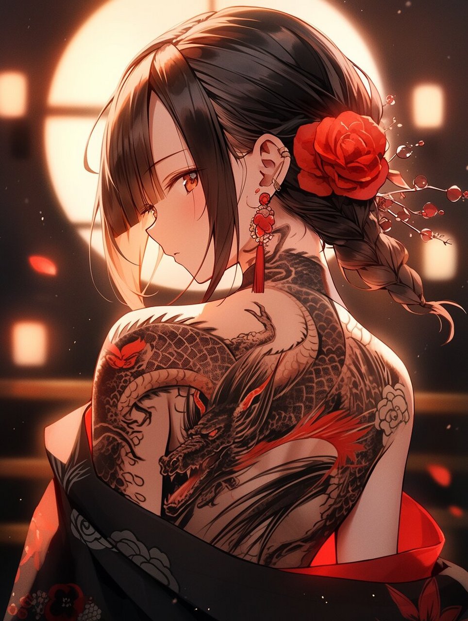古风动漫纹身少女头像