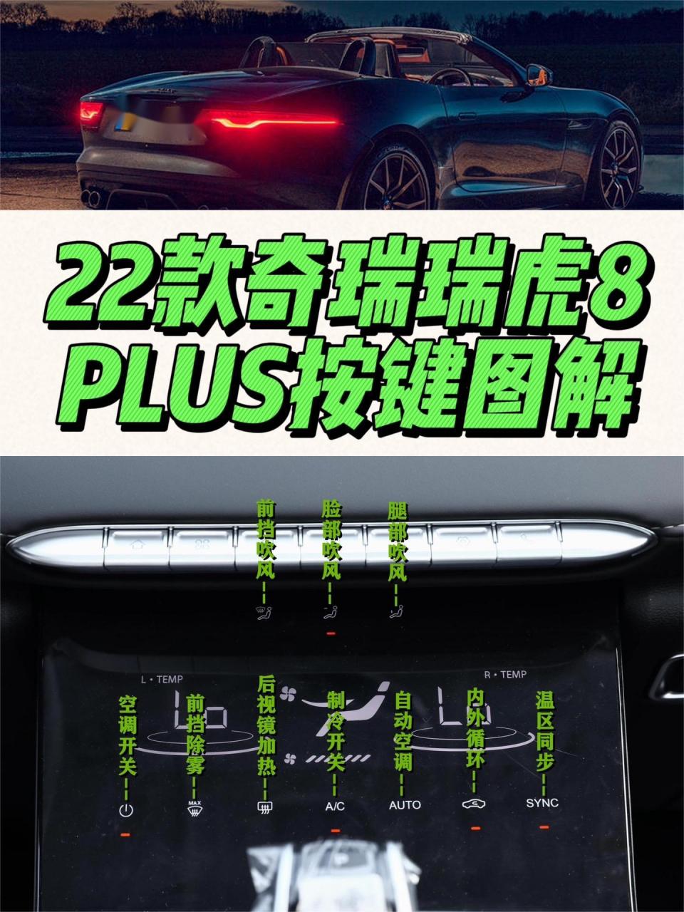 瑞虎8plus按键功能图解图片