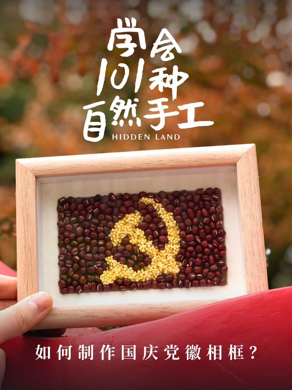 学会101种自然手工|如何制作国庆党徽相框 十月的阳光,弥漫着喜庆98