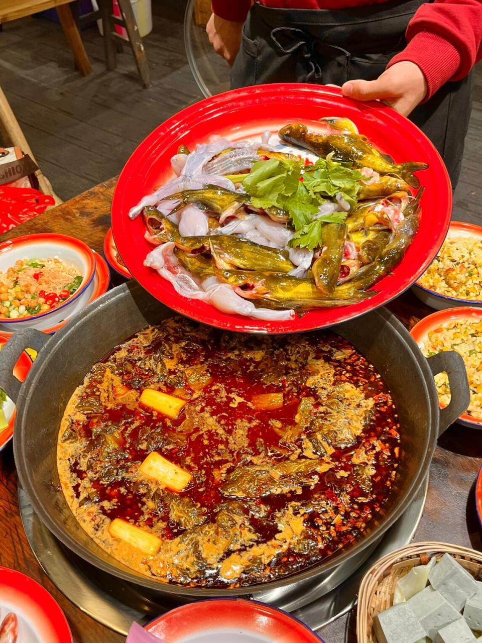 闺蜜说要带我吃一家hin新鲜很特别的黄辣丁火锅 真的绝了,现杀的黄辣