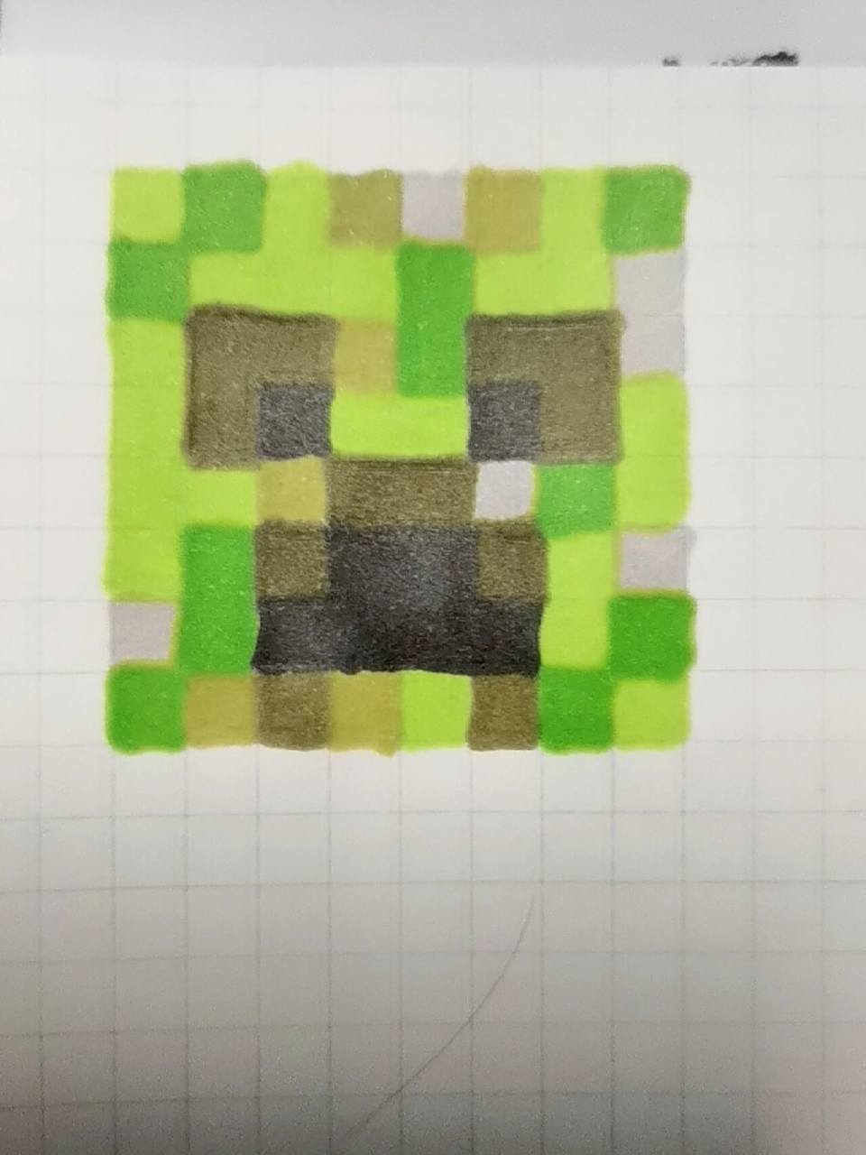 《我的世界》像素画 《我的世界》像素画-苦力怕马克笔色号:48  59