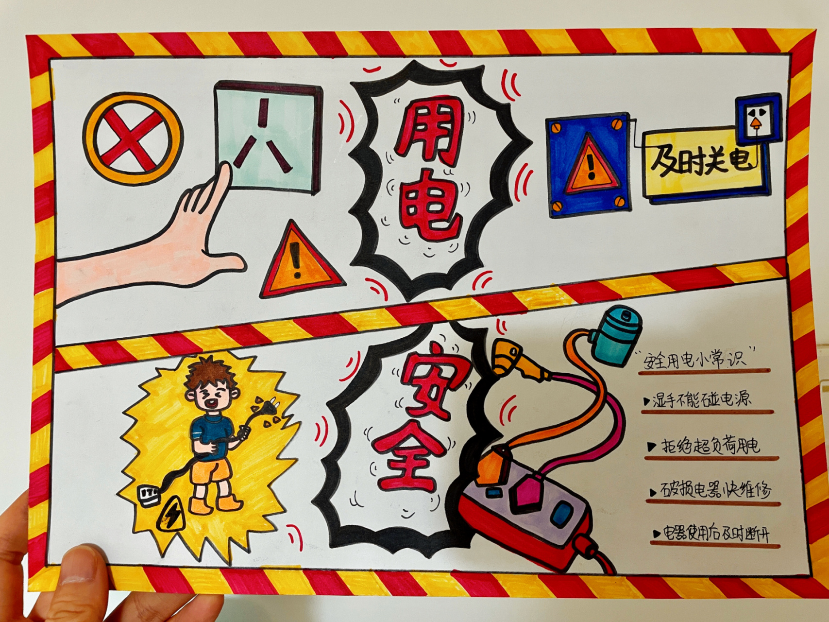 西安画室|用电安全手抄报