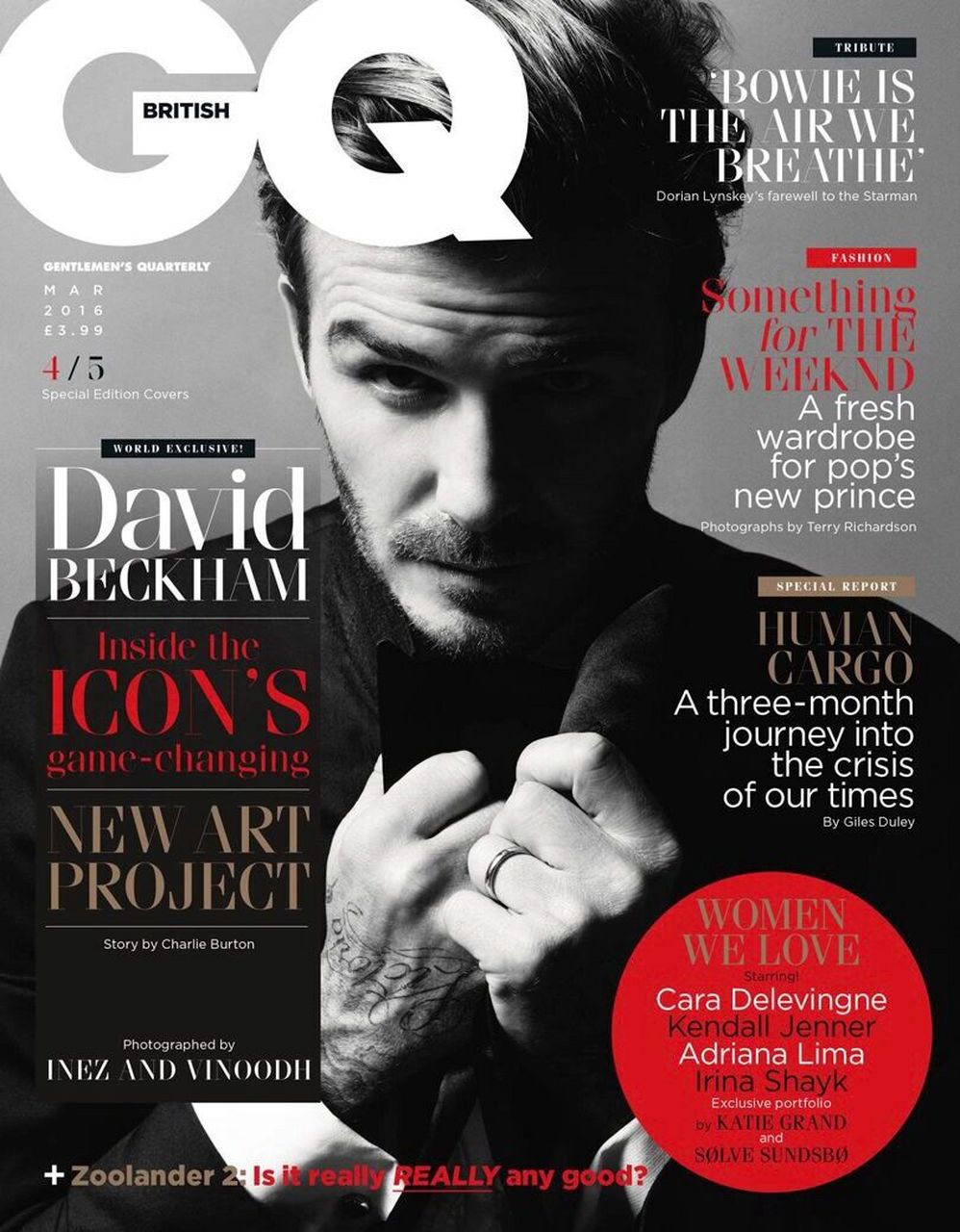贝克汉姆这气质真的是为了封面而生 2016年3月这一期有5个封面.