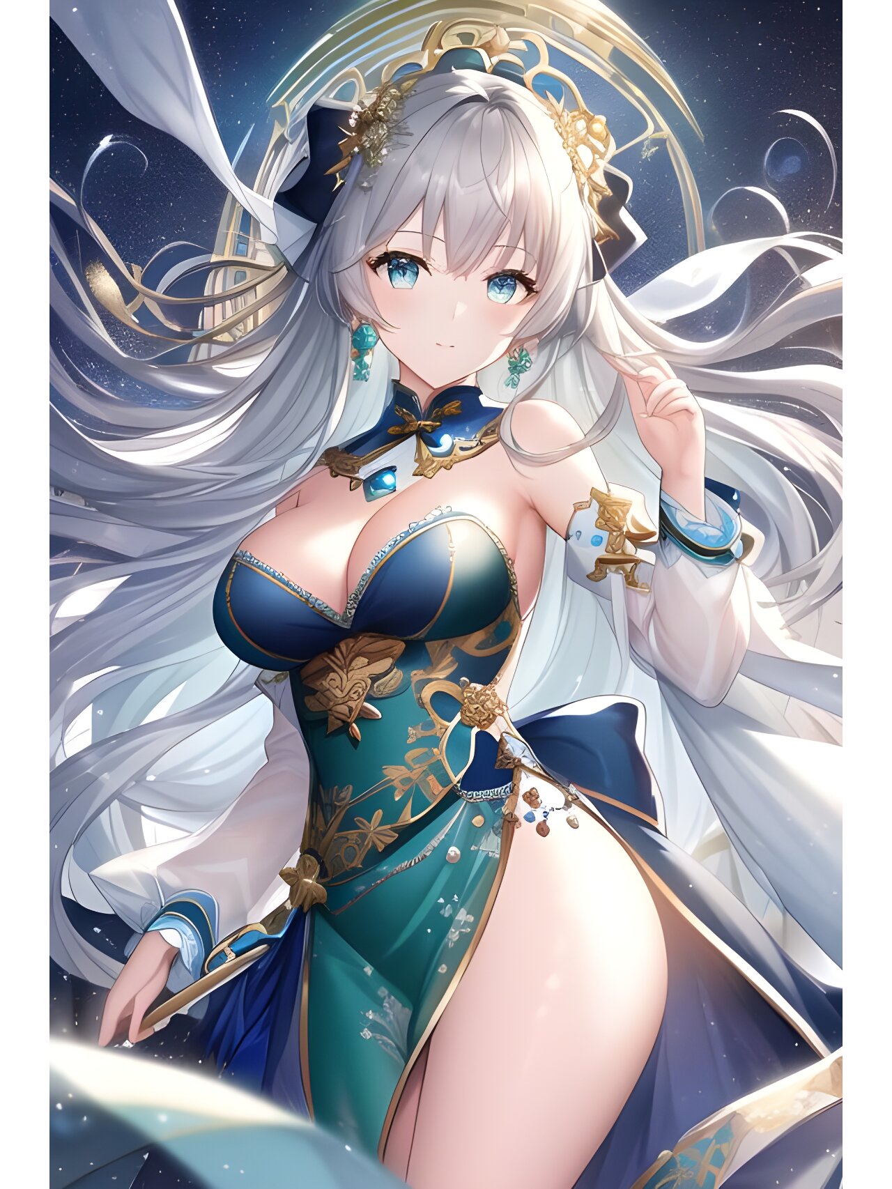 优雅梦幻秘境精灵女,动漫二次元绘画人物