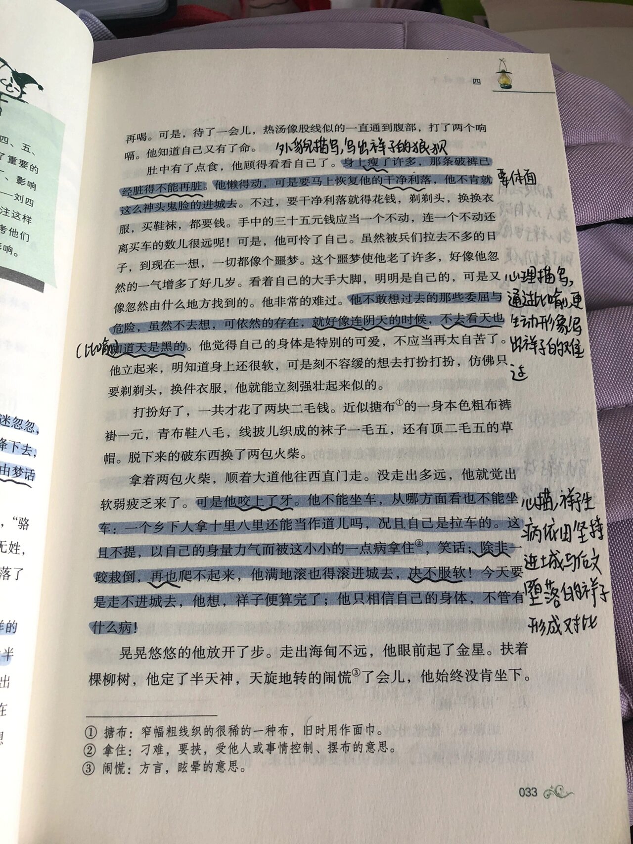 骆驼祥子第四章批注图片