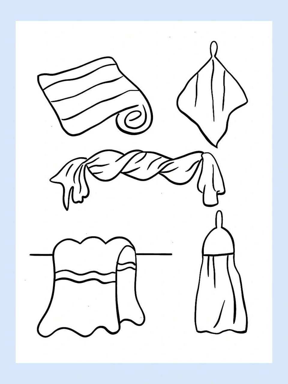 简笔画|日常用品|毛巾4/30 洗白白 06