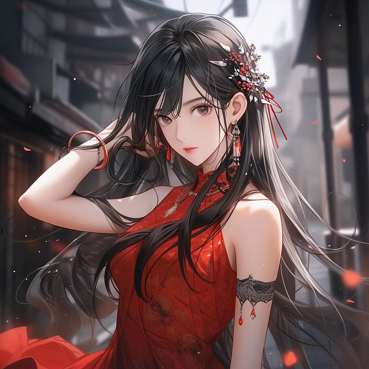 女生头像|古风红衣头像