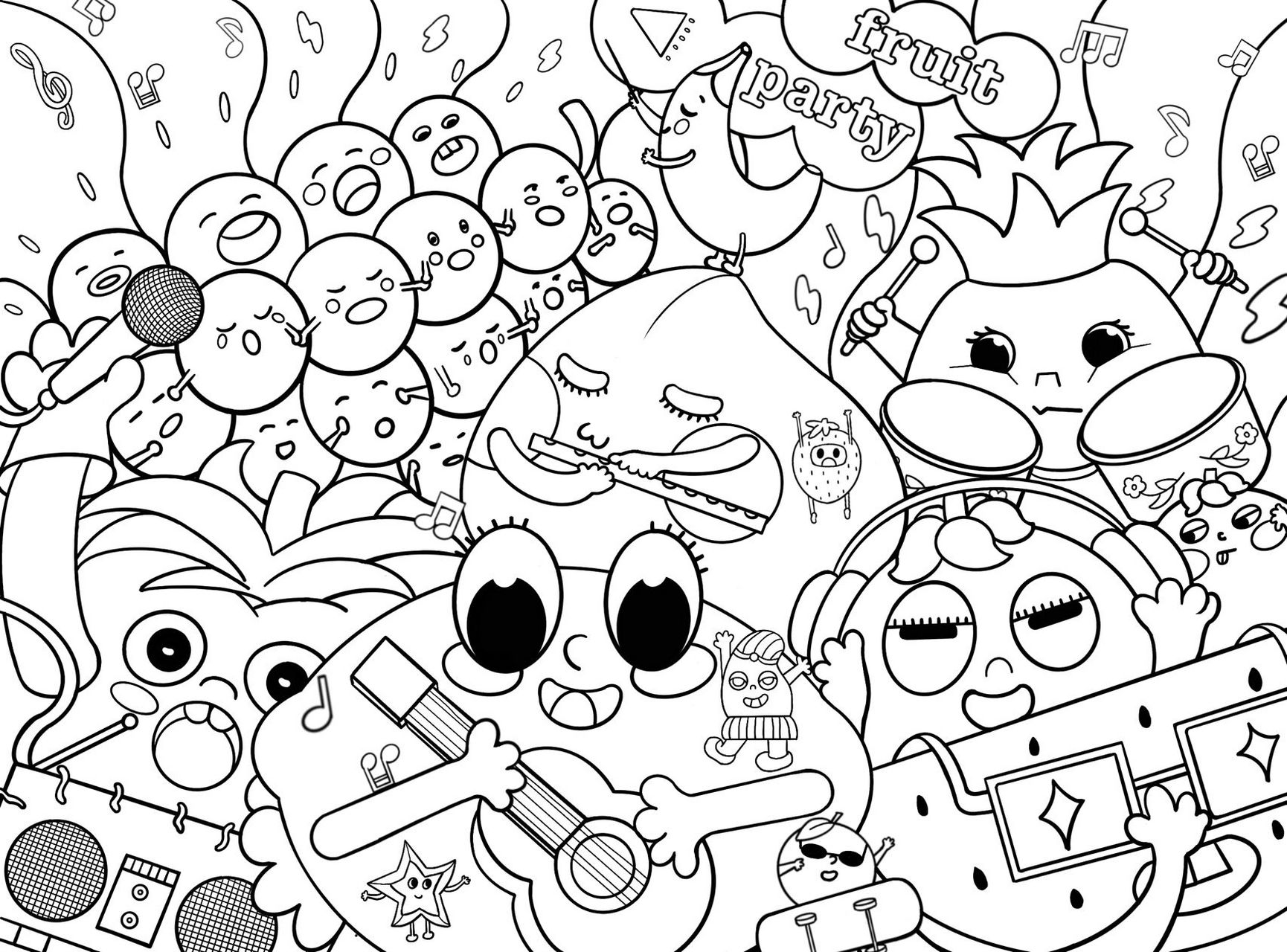 插画练习|水果派对 春夏的水果店水果五彩缤纷 	 画下来水果派对 	 也