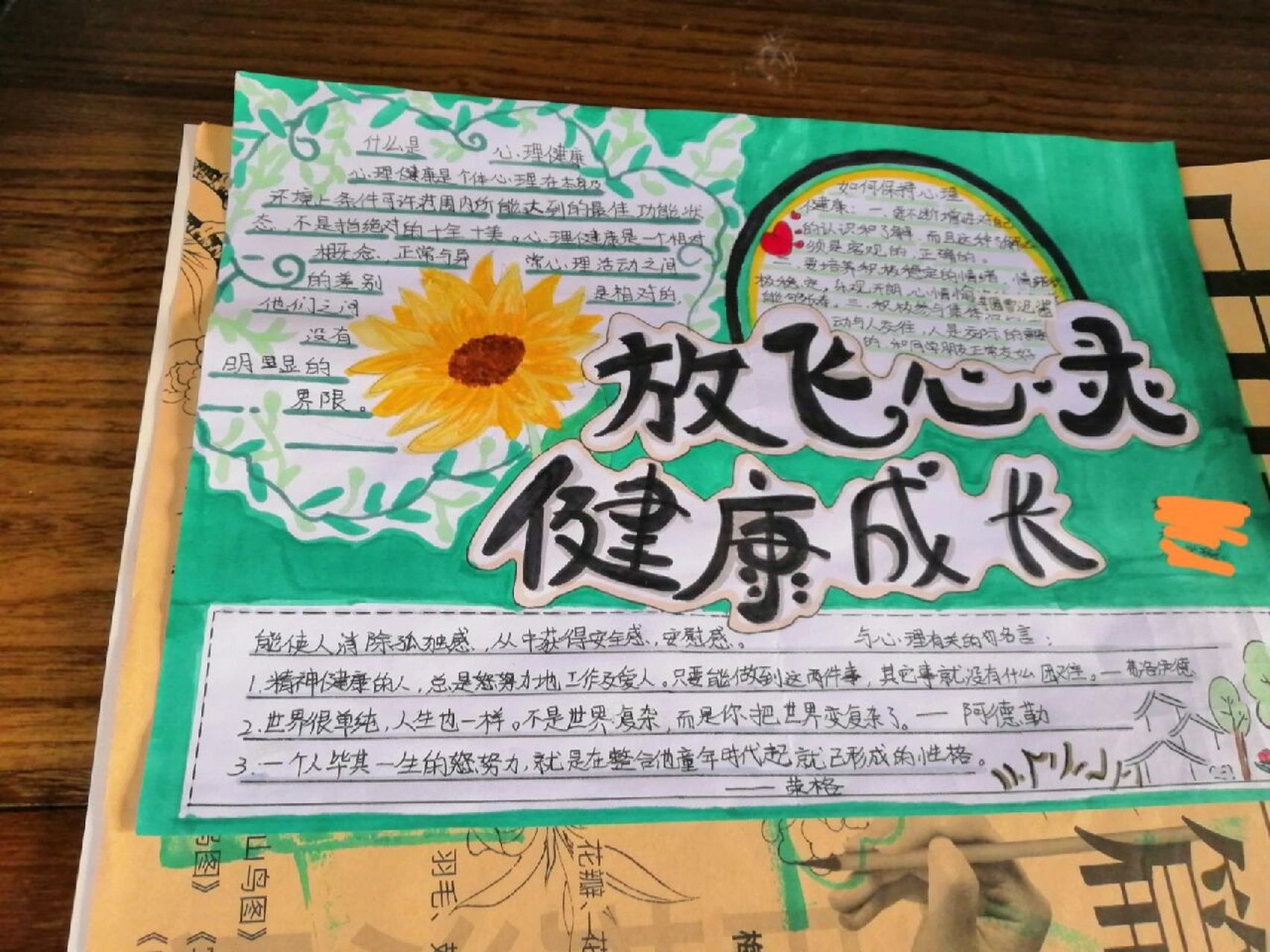 手抄报#放飞心灵健康成长