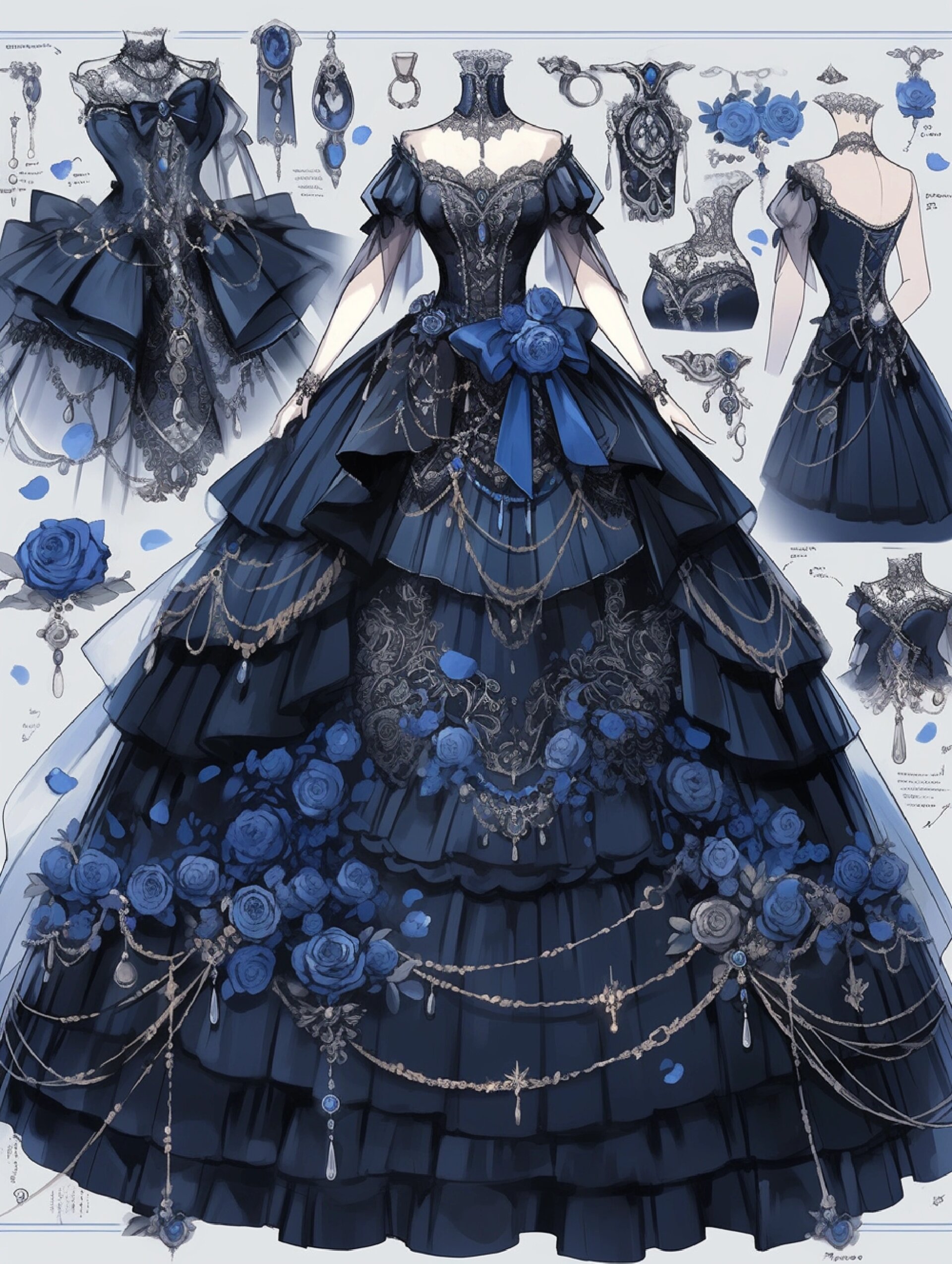 蓝色玫瑰礼服裙:极限三选一