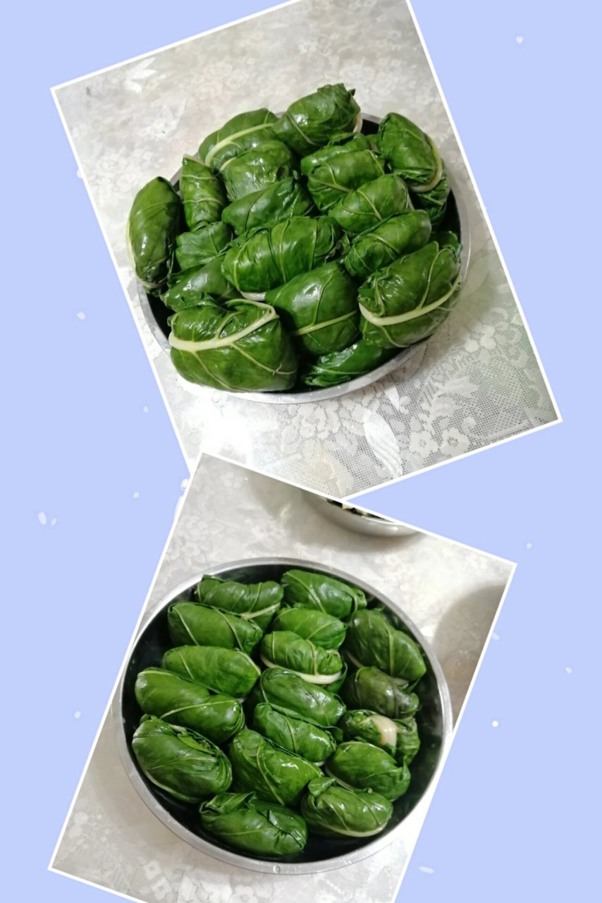 中午做广西豆腐菜包酿 中午做广西豆腐菜酿(又叫猪乸菜),馅料是:糯米