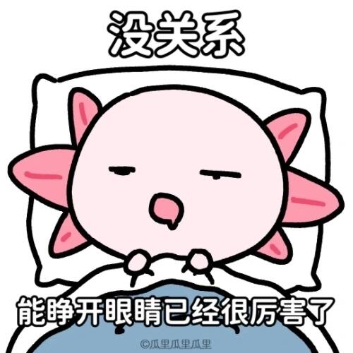 没关系,能睁开眼睛已经很厉害了