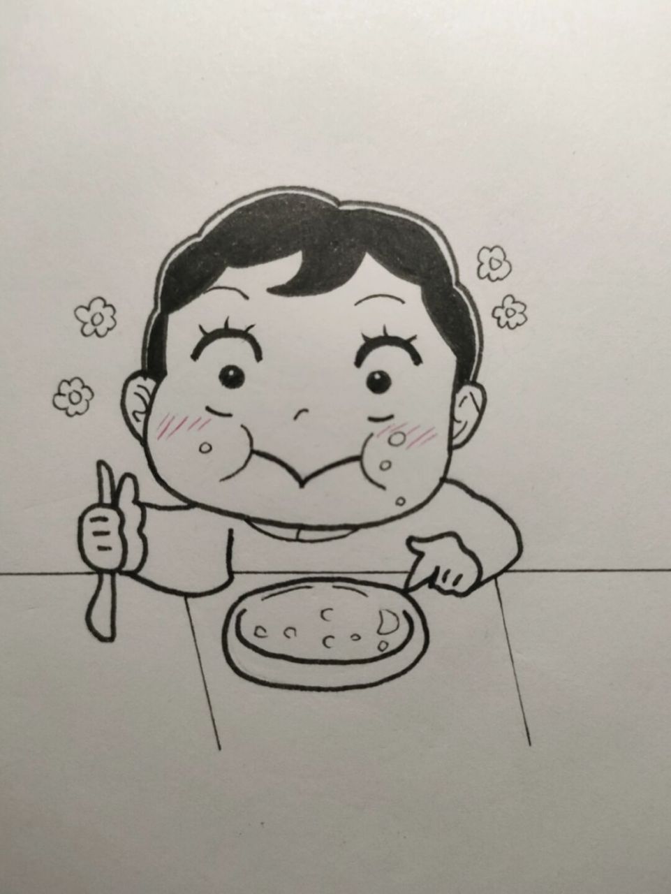 教你画一只干饭波吉    )/( 干完饭画干饭波[偷笑]像极了我吃到好吃