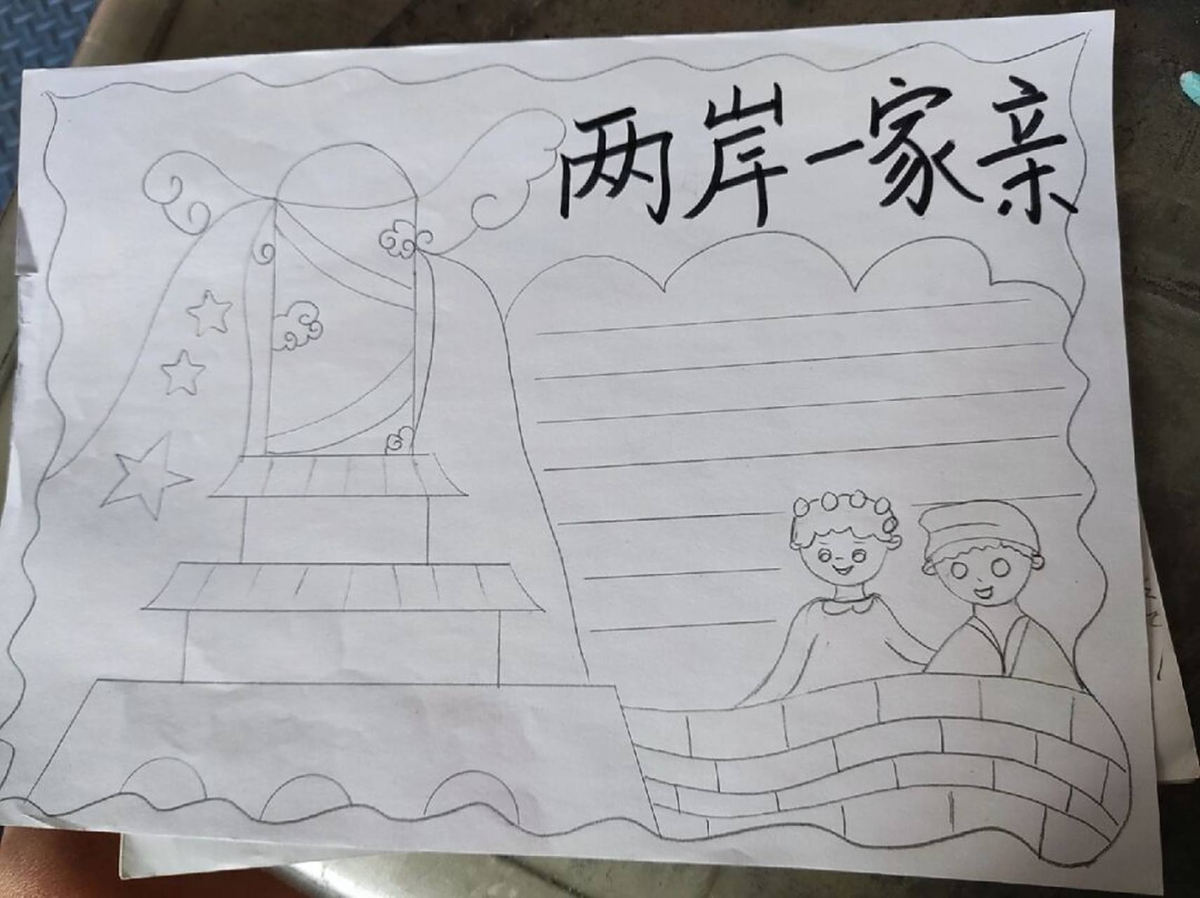 两岸一家亲主题手抄报