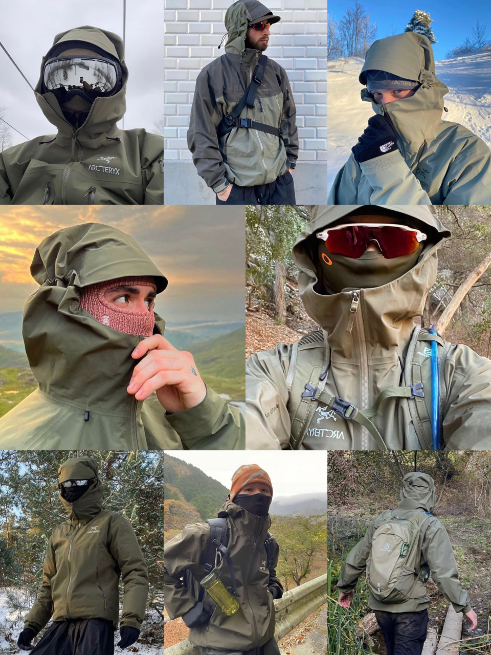 gorpcore|00olive-green arc inspo 一些军绿色系arcteryx外壳look