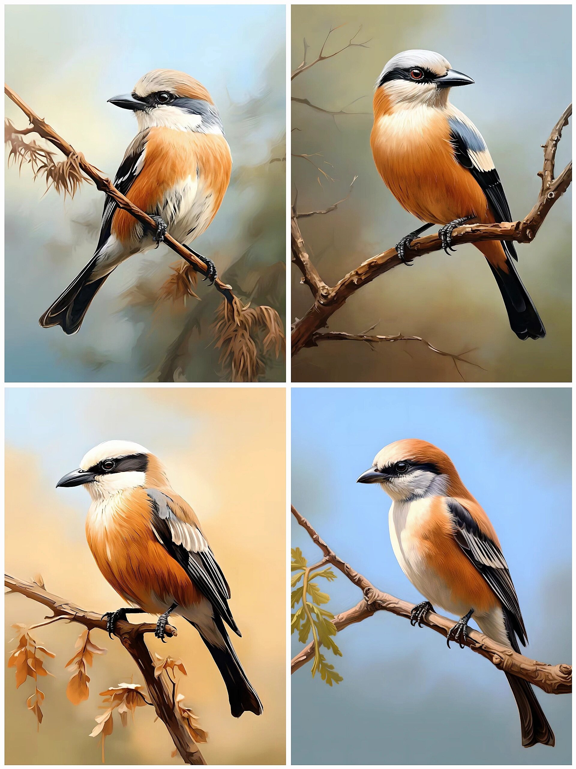 绘画素材:牛头伯劳niao