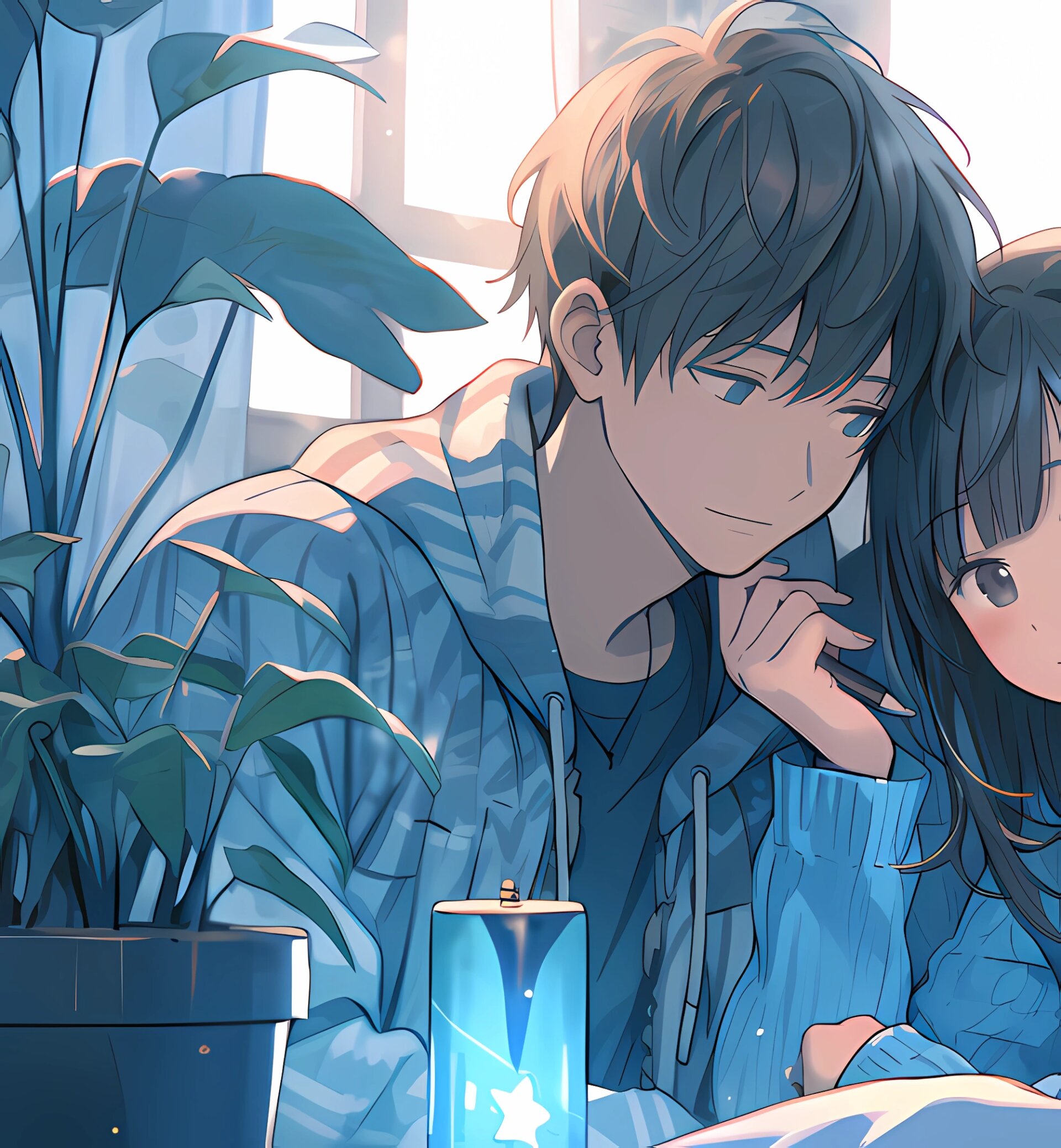 今日治愈情头|墨蓝系头像97 简简单单的恋爱