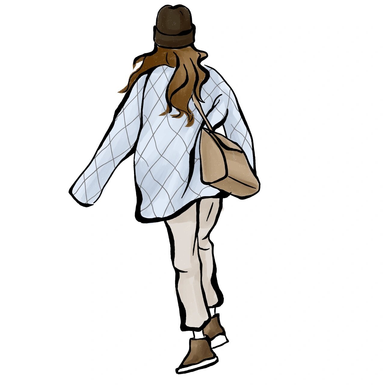 简笔画|人物背影上色来啦! 头像自取,转发注明出处