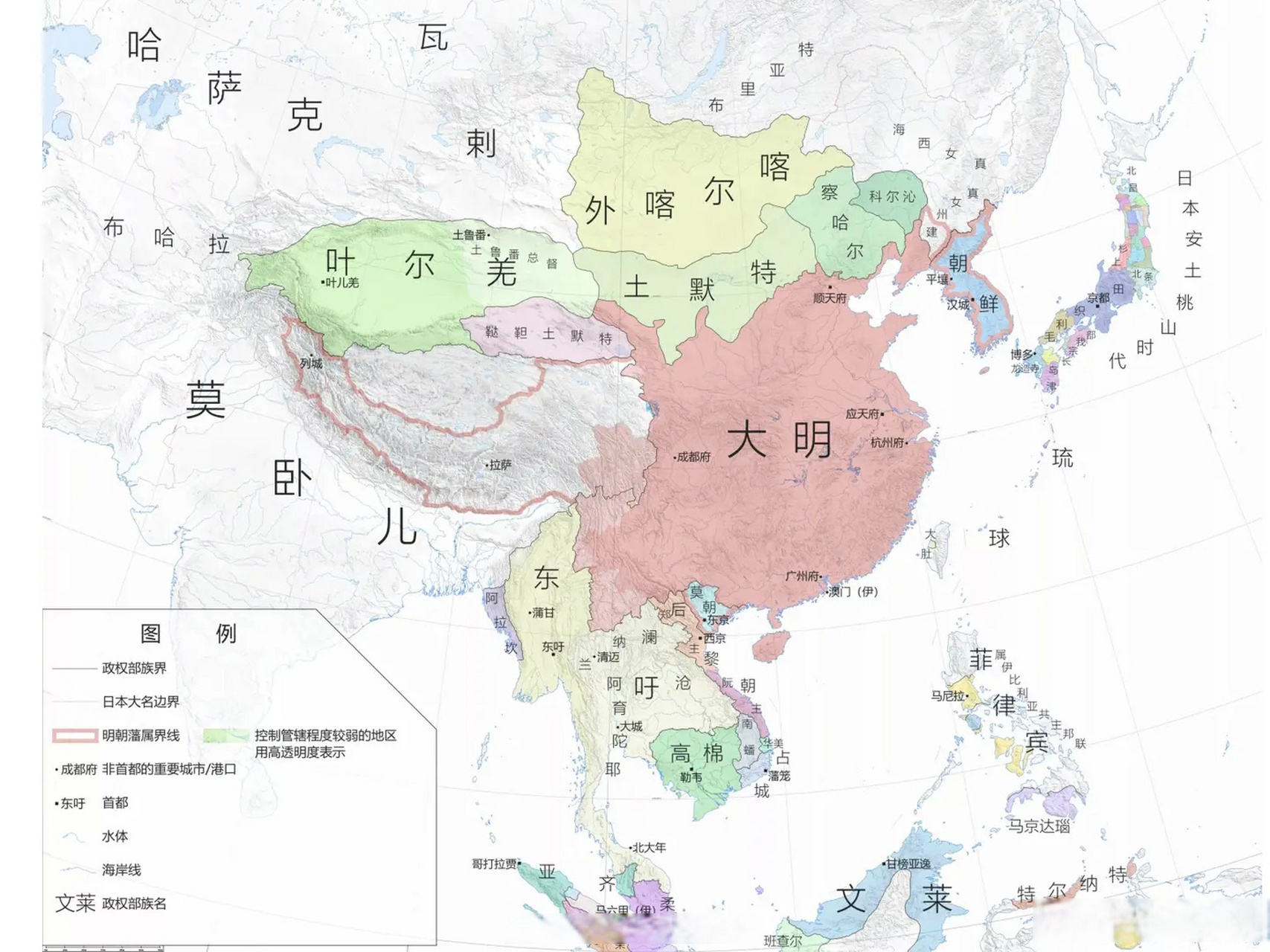 东亚地图 矢量图片