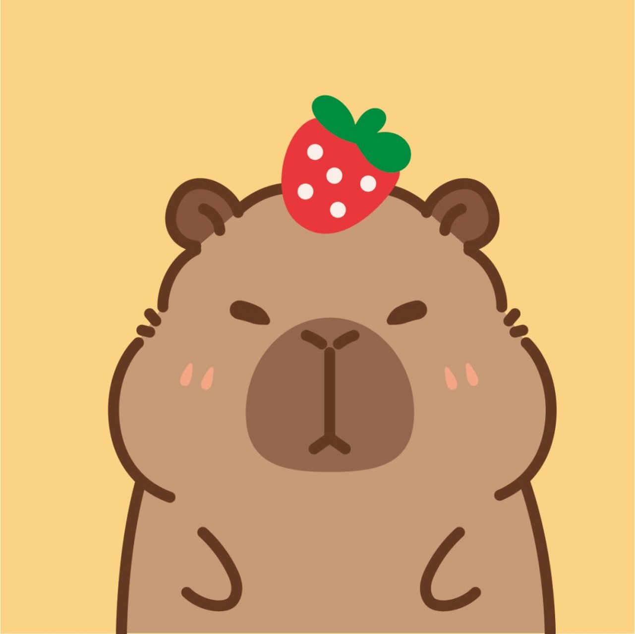 原创|卡皮巴拉水豚鼠ip,卡通形象插画表情包,治愈系ip,元气满满,活泼