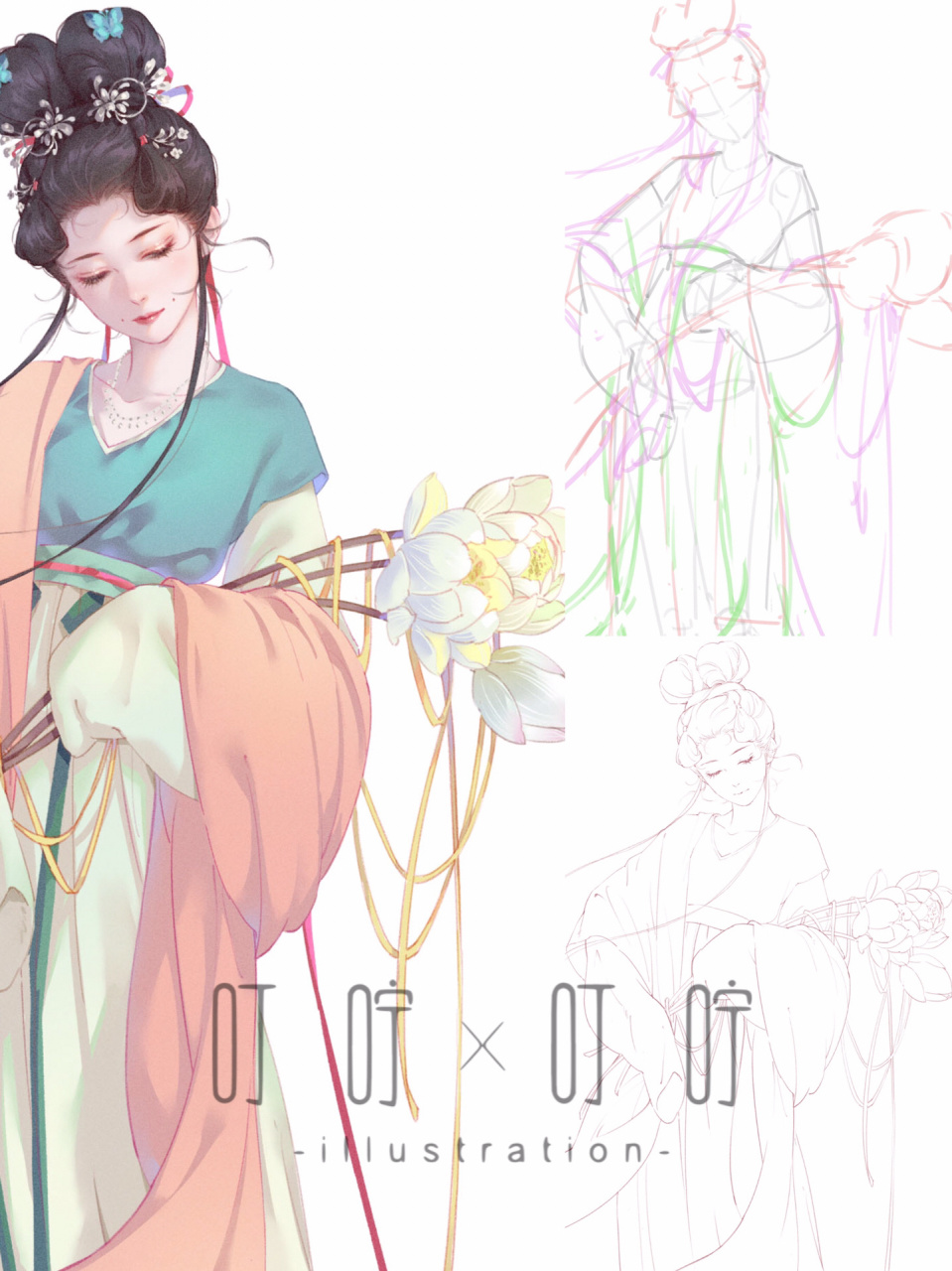 是板绘古风女生哦 会有人体比例结构动态讲解,不会全身的小伙伴也可以