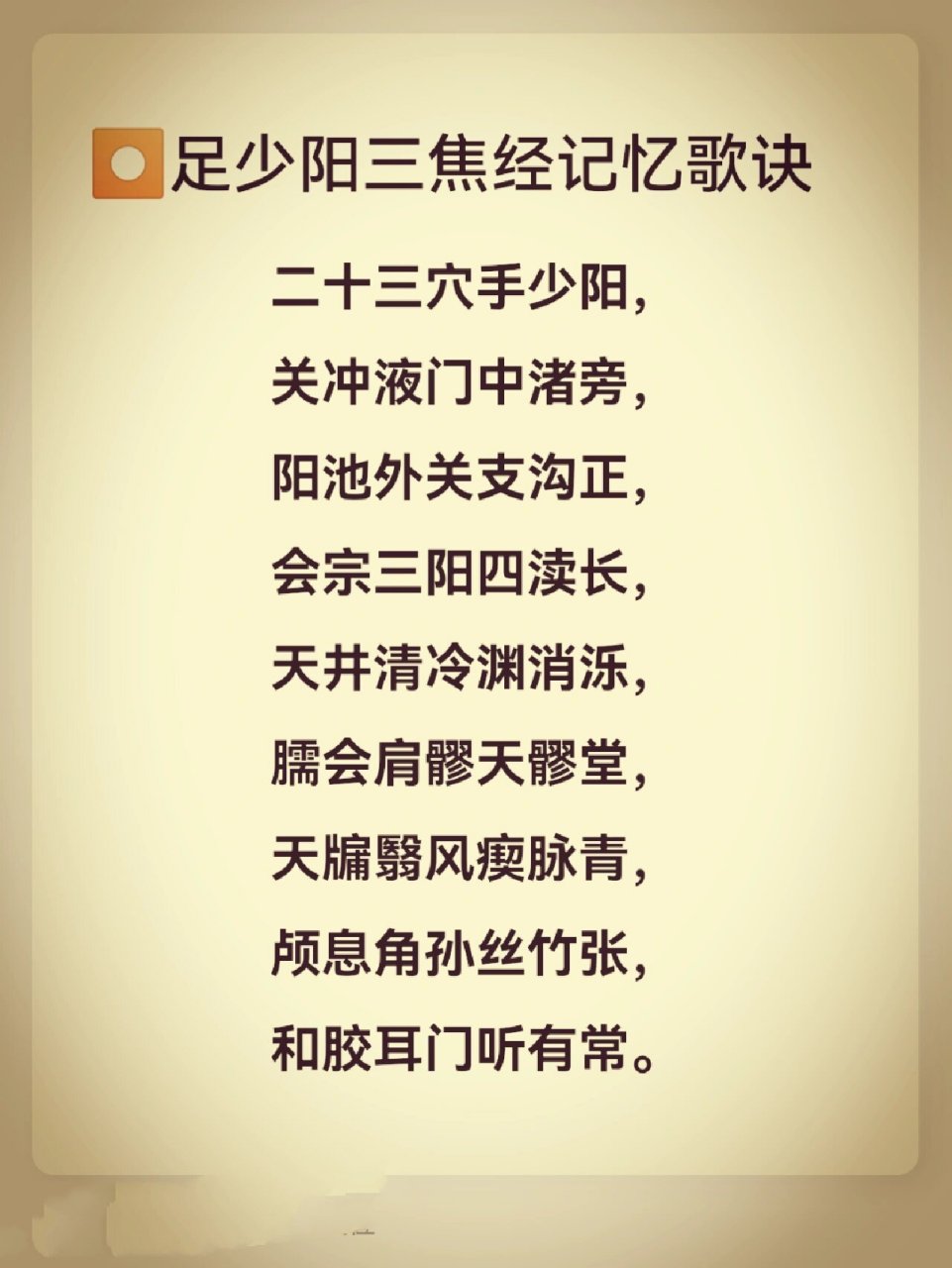 全民学经络|手少阳三焦经穴位记忆歌诀 99 73手少阳三焦经(左右共