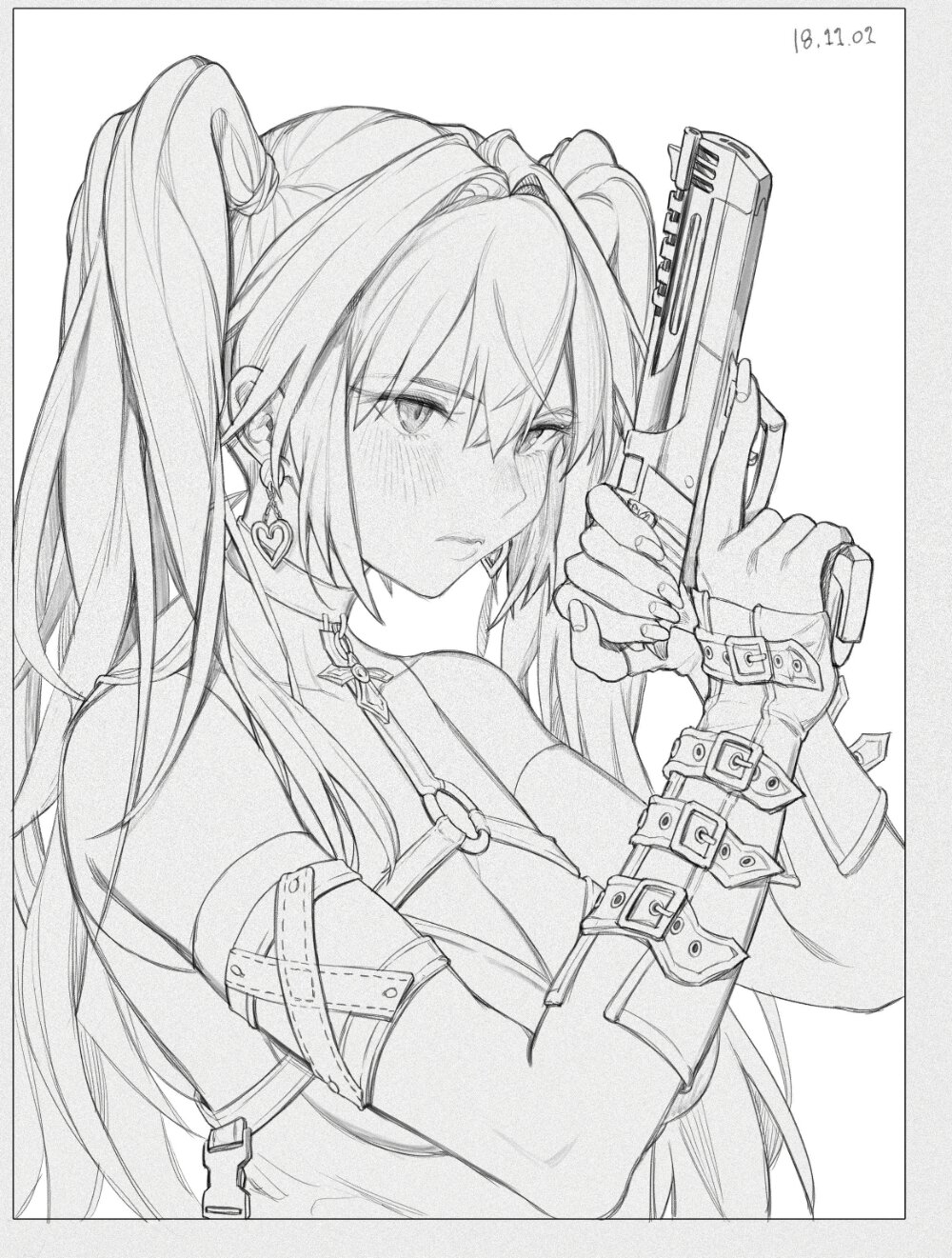 板绘素材7915超帅的女兵持枪而行～ 太爱了 请忽略最后一个