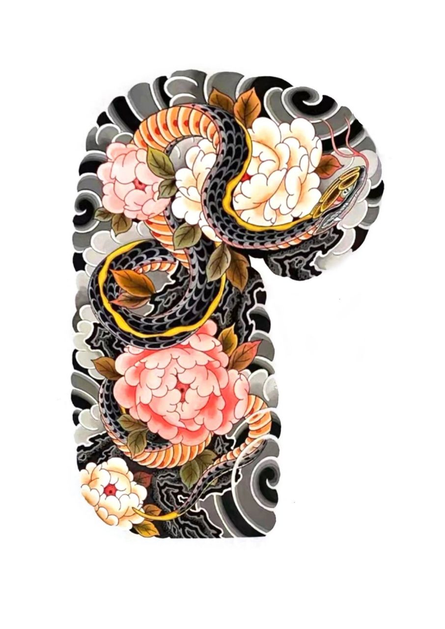 半甲传统纹身手稿图案线稿收藏 纹身