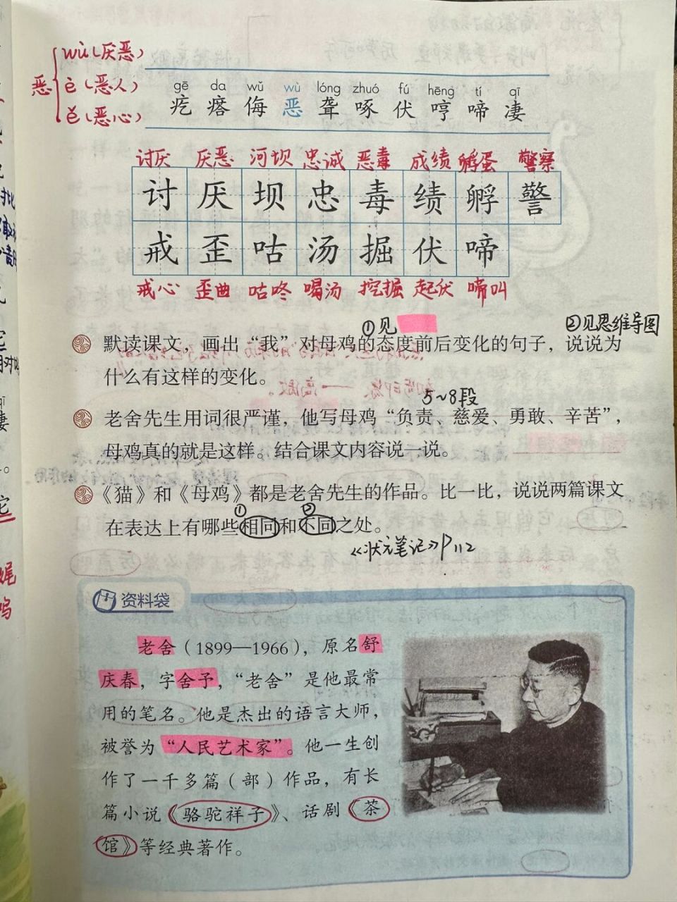 46615下备课笔记/《母鸡》94 #四年级下册语文# #小学语文备课