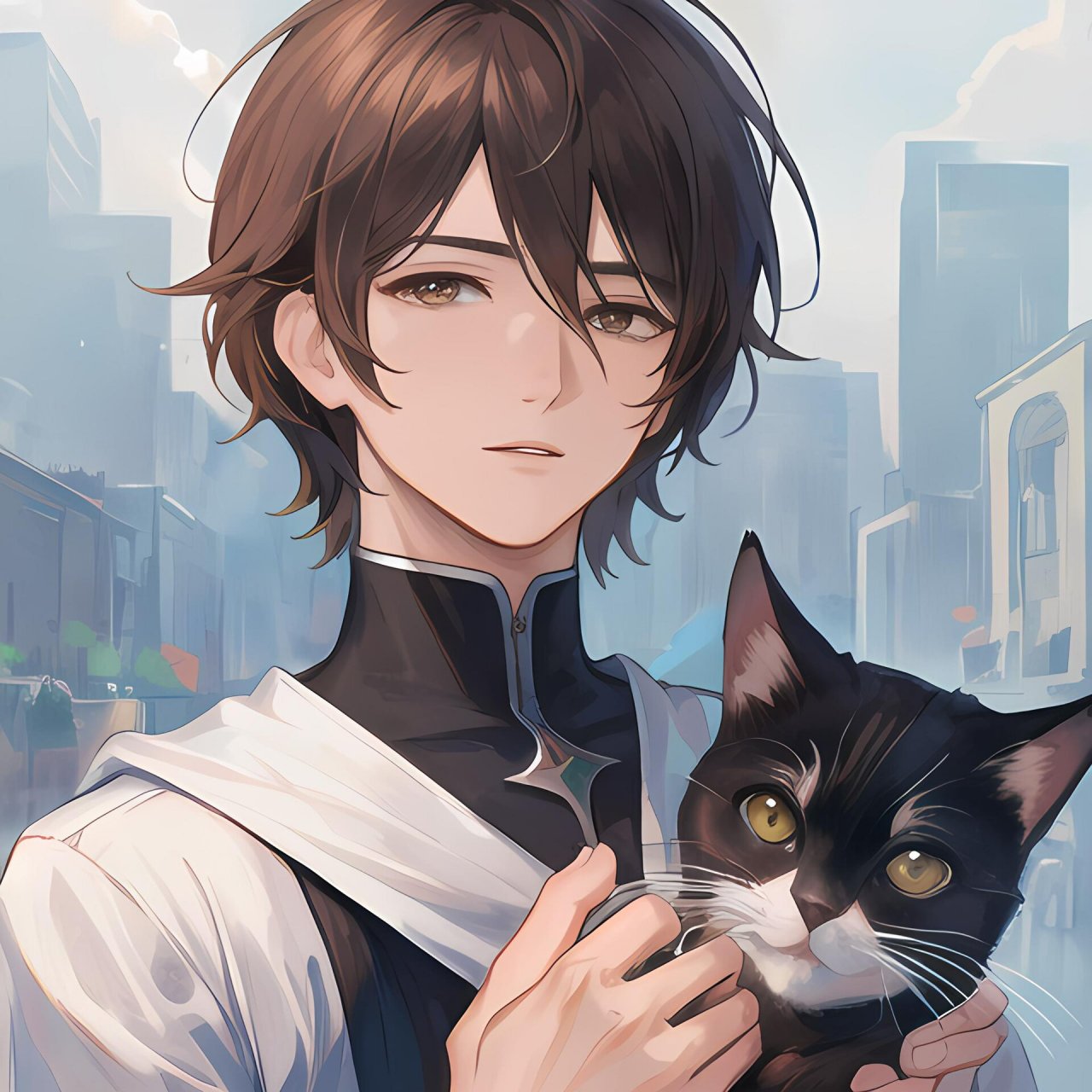 棕发男生头像分享