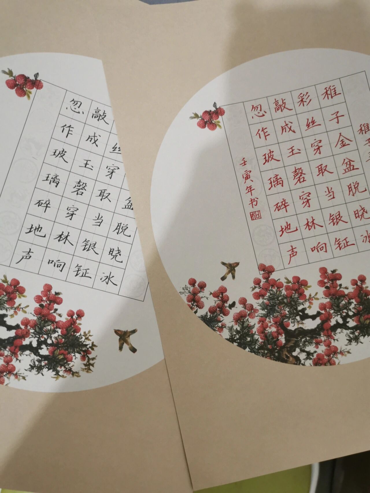 五年级下《稚子弄冰》硬笔书法作品