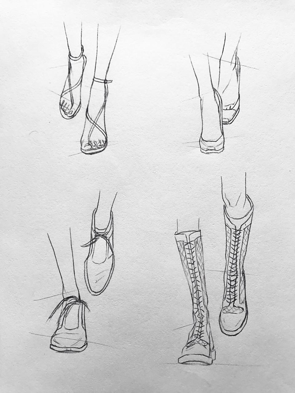 时装画线稿分享—平底鞋/高跟鞋/长筒靴画法 日常拯救画脚困难户 别再