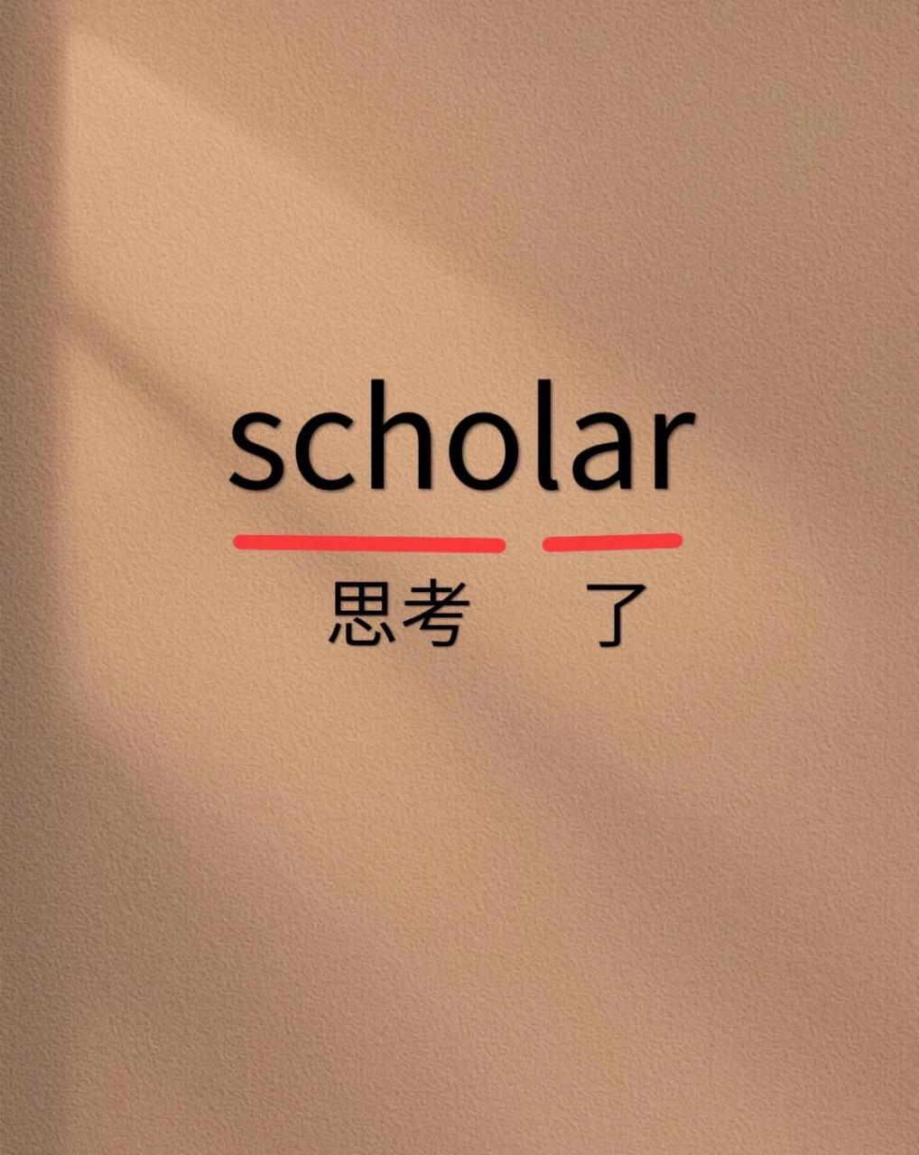 跟我来打卡,记单词,so easy! 94scholar 92发音:  92翻译:n.