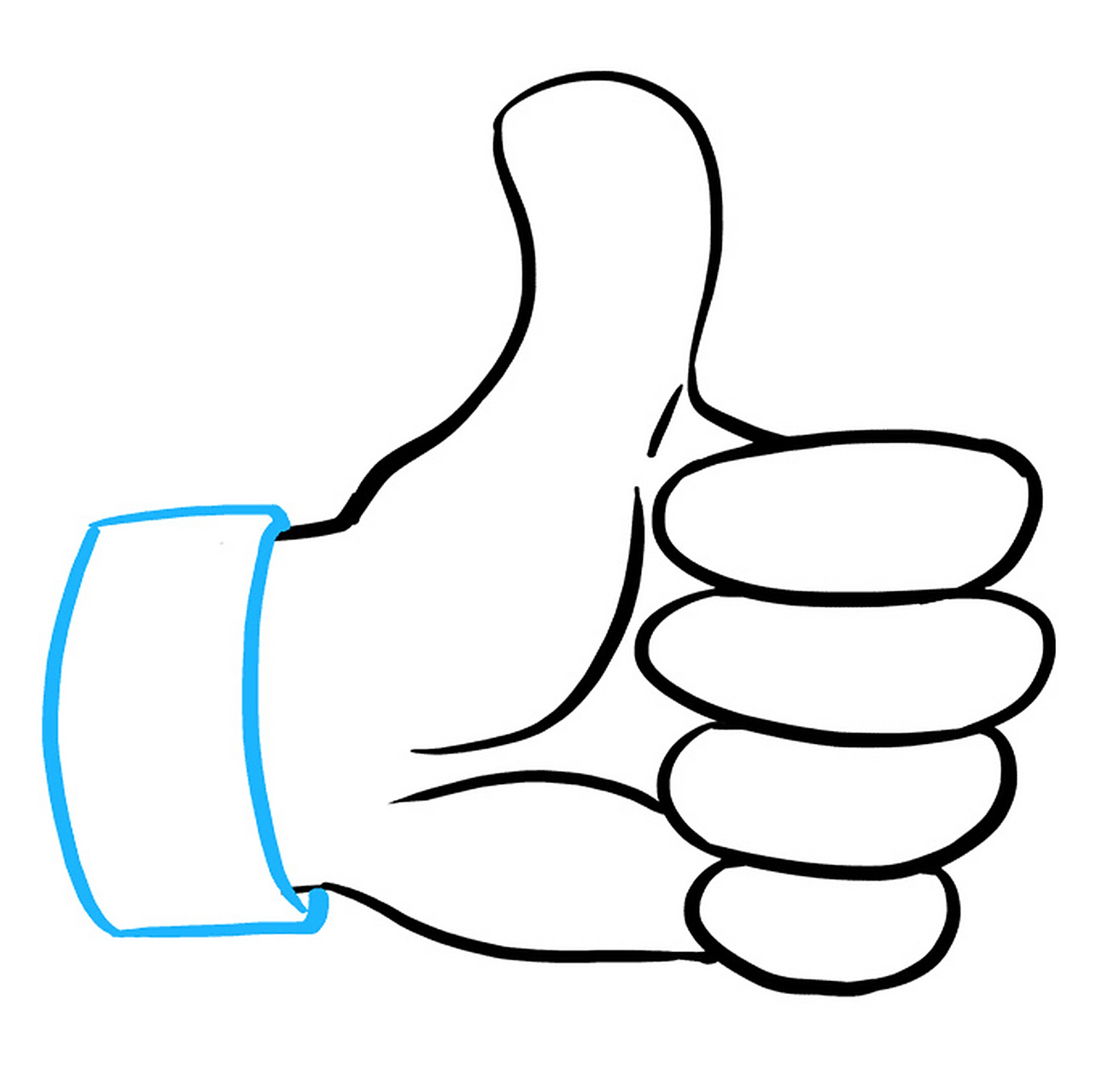 简笔画教程之大拇指 告诉自己棒棒哒