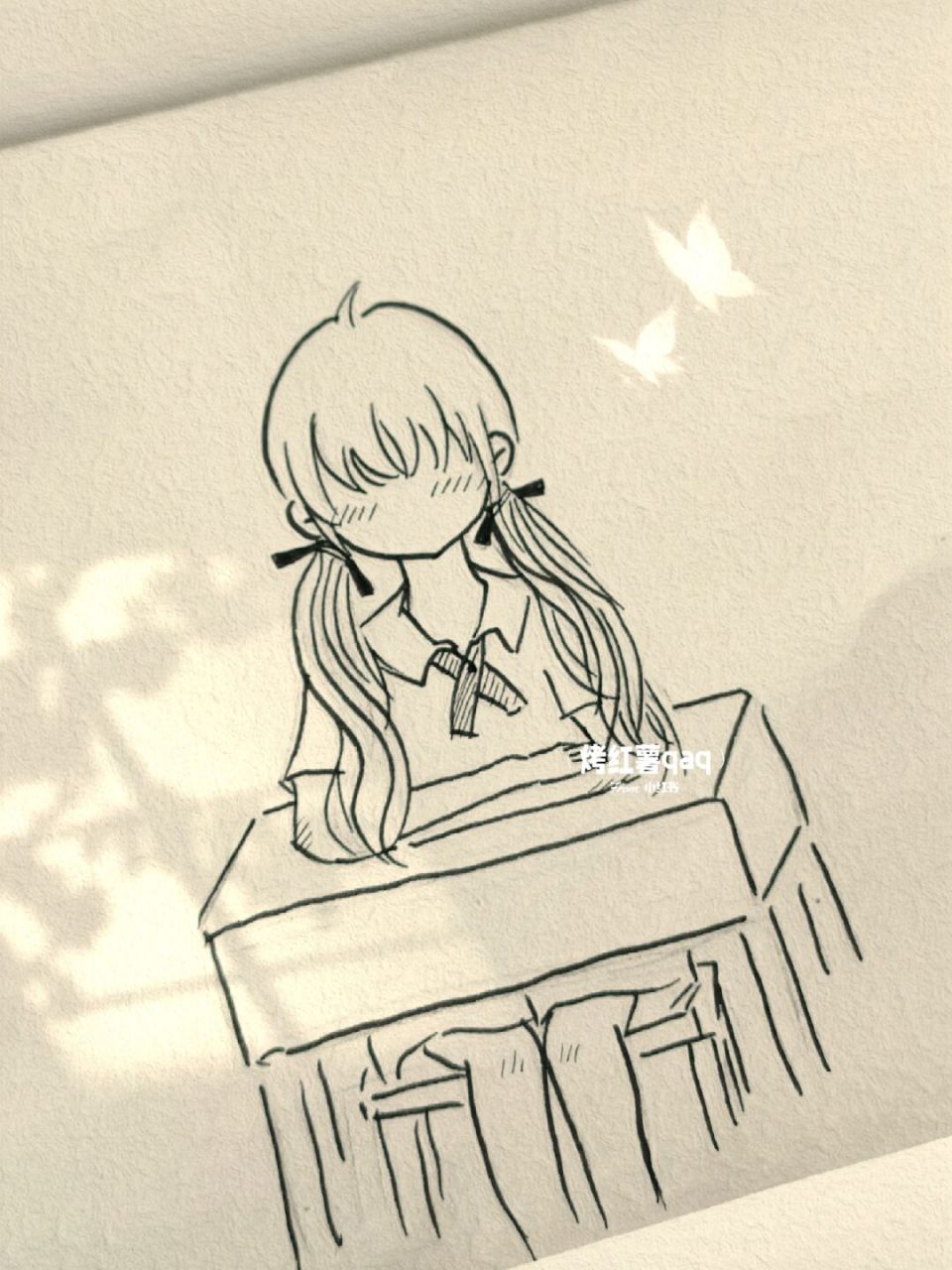 简笔画·那年夏天 学生时期大概总会有这样一段经历,慵懒的午后,靠窗