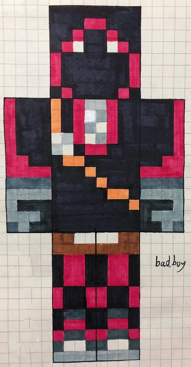 我的世界像素画-badboy