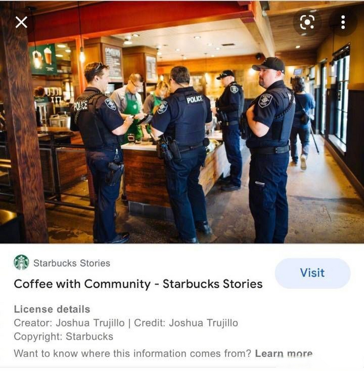 星巴克驱赶执勤民警#星巴克还两幅嘴脸呢,在美国警民一家亲,在中国不