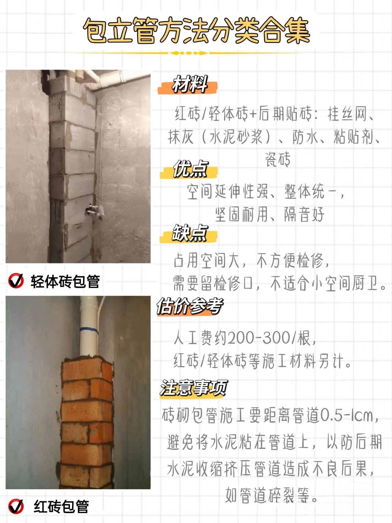 扣板包管(图2) 铝扣板,塑扣板 pvc 包管神器(图2) 砖砌包管(图3)鹤