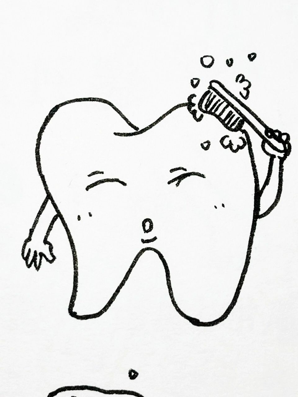 65 | 100简笔画 | 可爱的手账素材牙齿 明天要去拔牙!准备种牙!