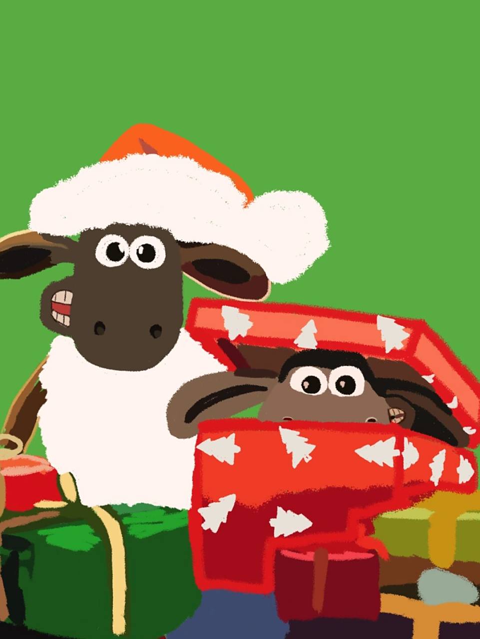 小羊肖恩圣诞情侣头像 你就是我最好的礼物97肖恩也来过圣诞了90