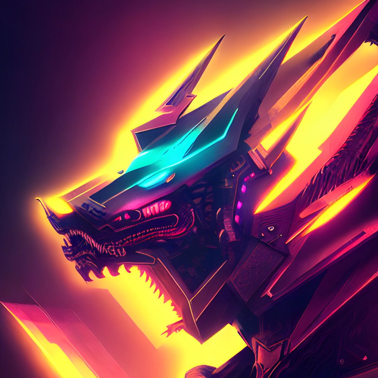 sd跑的赛博朋克龙头像